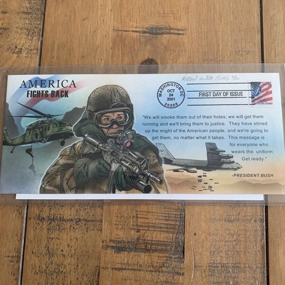 BEVIL AMERICA FIGHTS BACK ARTIST PROOF "UNITED WE STAND" #10 ENVELOPE